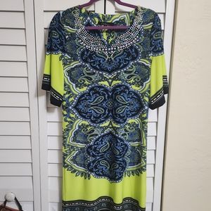 Beautiful Embellished Short Sleeve Dress Sz M